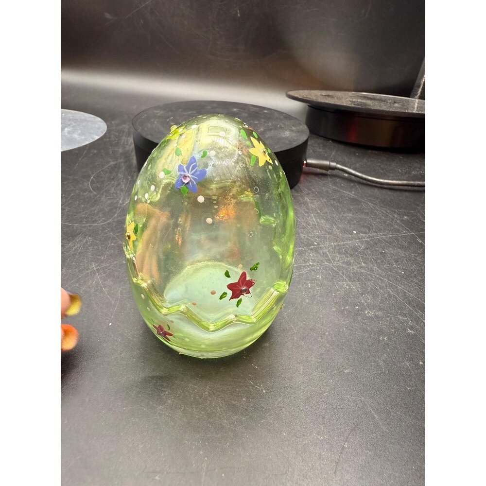 Celebrations Glass Iridescent Egg Votive Holder